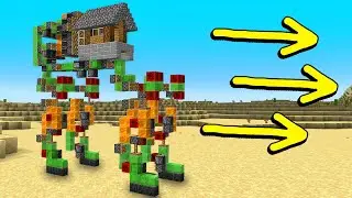I Built A Working Walking House in Hardcore Minecraft!