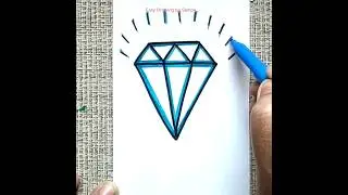 Easy Diamond drawing for kids#diamond #art #tutorial #youtubeshort #shortvideo