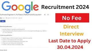 Google Recruitment 2024 | Software Engineer Jobs in Bangalore👉TN GOVERNMENT JOBS
