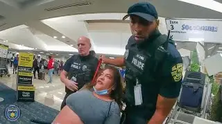 Airport Arrest After Karen Attacks Gate Agent and Kicks Police | Karens Getting Arrested By Police