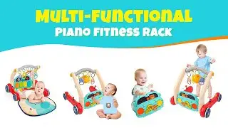 zest 4 toyz 3-in-1 Baby Gym & Push Walker with Music, Lights & Toys | Tummy Time to Walking Trainer