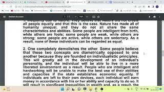 Comment on the relation between liberty and equality.