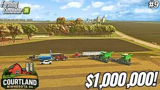 $1,000,000 SOYBEAN HARVEST ON THE NEW AMERICAN MEGA FARM! | Courtland, MN | Farming Simulator 25 #9