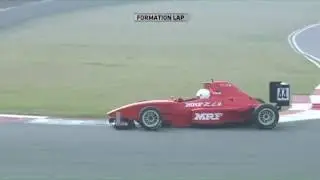 MRF Challenge Formula 2000 2017. Race 2 Buddh International Circuit. Ralf Aron gets air