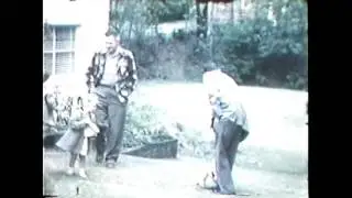Eaton family~ 1957 circa, Aberdeen, WA, 508 N  Broadway Easter egg hunt 158 sec