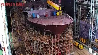 China's new marine research vessel Shiyan 6 was launched on Sat