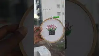 basket embroidery design#embroidery #easyembroidery #diy #simpleembroidery  #flowerembroidery