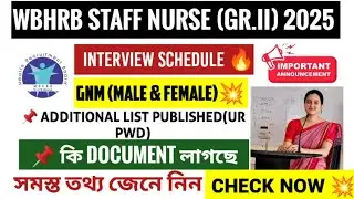 Staff nurse interview schedule 2026 II Additional shortlist published II 