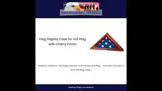 Flag Display Case for 4x6 flag - Cherry Finish, Gold color Flag Display Case for 4x6 flag