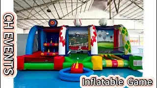 CH 3-in-1 Inflatable Game.#inflatablegames #gameplay #baseballgame
