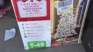 Обзор рождественской ёлки ​​Walmart 7,5 футов с подсветкой и флокированной бирмингемской елью