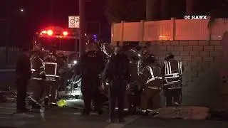 Huntington Beach : Victims Extricated and Airlifted After Car Accident