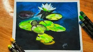 Easy Realistic Lotus Painting | Oil Pastel Step by Step for Beginners