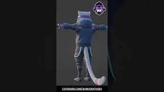 Cyberpunk Cat 3D Character Model | PBR | BLEND FBX OBJ | Unity + Unreal Ready | T-Pose