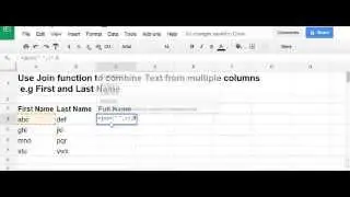 google spreadsheets join text from multiple columns