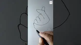 Cute Finger Heart Drawing 💜 | Easy Aesthetic Art Tutorial #shorts
