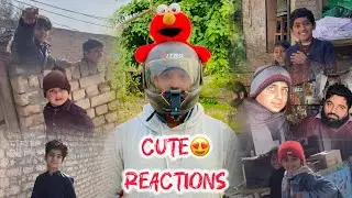 Cute reaction of public on my funny helmet 🤣 people loved it and surprised 😲