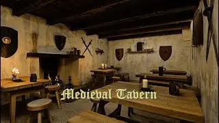 Quiet Medieval Tavern Ambience 🍺 Fireplace & Candlelight | Relaxing Medieval Interior
