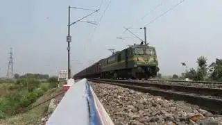 Powerful Freight Loco i.e. GMO WAG-9 headed 59 Loaded BCNHL Rake before Karnal.