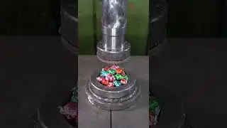 Candy vs. 150 ton hydraulic press 🫣 #hydraulicpress #crushing #satisfying #viral