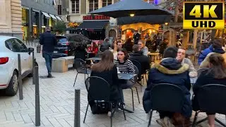 WALKING Tour, Discover France, Walk To LYON Hotel de Ville, Cordelier, HOTEL DIEU, OLD BULDING 4k