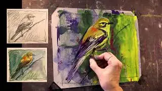 Prairie Warbler in Pastel with Marla Baggetta