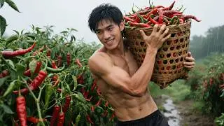 From Field to Fermentation - Handpicking Ripened Chili Peppers for Flavorful Homemade Zao La Jiao!