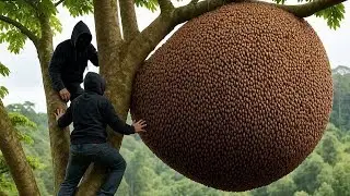2026 Forest Honey Harvest &ndash; Cutting a Giant Gourd with a Beehive