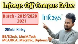 Infosys Is Hiring Freshers || Infosys Off Campus Drive for 2019,2020,2021 Batch || Chandan Patel