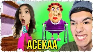 😱АCЕКА ЕКЕУМІЗ ӘЖЕНІҢ ПЕЧЕНЬЕСІН АЛЫП ҚАШТЫҚ! ESCAPE EVIL GRANDMA!