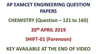 AP EAMCET 2019 Chemistry question paper - Engineering with key 20.04.2019 shift-01