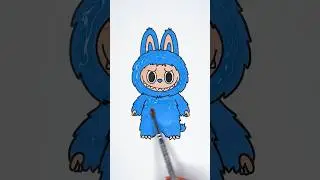 ⏪⏪ Reverse Play 💙 Coloring Blue Fluffy Toy 😻✨ #diy #glitter #art #toy #color #trending