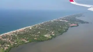 Srilankan Air Arriving at Colombo beyond the wing
