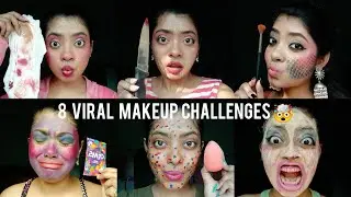 8 Viral Makeup Challenges 🤯 #viralshorts2023 #1millionmakeup #randomchallenge