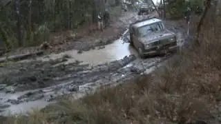 IH truck going swimming