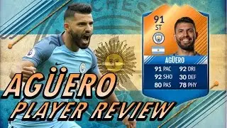 FIFA 17 UT - Обзор игрока месяца Агуэро (91) с игровым процессом и статистикой.