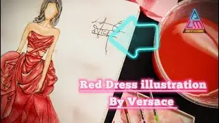 How to draw a fashion illustration live | inspired by Versace collection   | easy painting Process