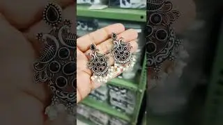 Oxidised Silver Peacock Stone Earrings Traditional Indian Style Jewellery Collection By Dvasu.com
