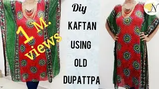 दुपट्टे से काफ्तान सिलने का आसान तरीका(हिंदी में)Kaftan Kurti from dupatta Recycle/Reuse Old Dupatta
