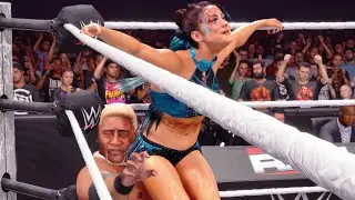 WWE 2k25: Lyra Valkyria vs Rikishi #intergender #wrestling #stinkface