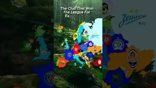 the club that won the league, each country. #league #football #clubs #map #mapping #leagues