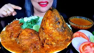ASMR:SPICY RUI/ROHU FISH DOPIAZA WITH BASMATI RICE*BIG BITE MUKBANG*EATING SOUND ||ZAKIA-SPICY ASMR