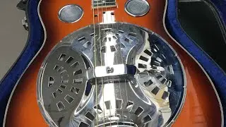 Замена конуса резонаторной гитары Dobro Style, звуковой тест и настройка