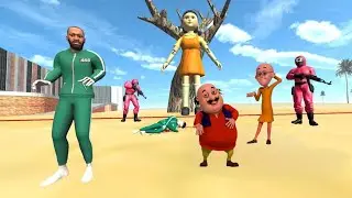 FRANKLIN PLAY SQUID GAME WITH ( MOTU PATLU ) 😍 INDIAN BIKE DRIVING 3D