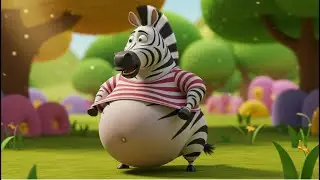 Zebra Kids Song 🦓 | Funny Fat Zebra Music Video for Children | #FattyAnimals #cartoon
