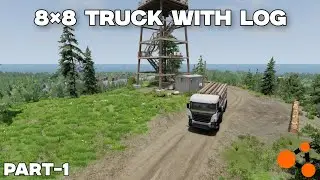 8&times;8 truck with log climbing hill |Relaxing|Firewatch tower| - BeamNG.drive #video