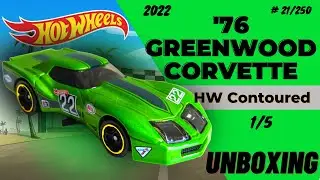 #NEW  Hot Wheels   Hw Contoured  '76 Greenwood Corvette - HCW80 - M521- UNBOXING
