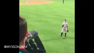 Aaron Judge Playing Catch with a Young Fan