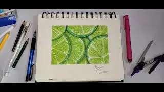 REALISTIC LIME DRAWING TUTORIAL || DOMS PENCIL COLOR REALISTIC DRAWING || LIME DRAWING EASY