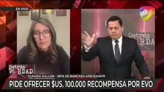 denuncia am3naz4s por pedir al gobierno ofresca recompensa por captura de Evo La senadora de APB-SÚM